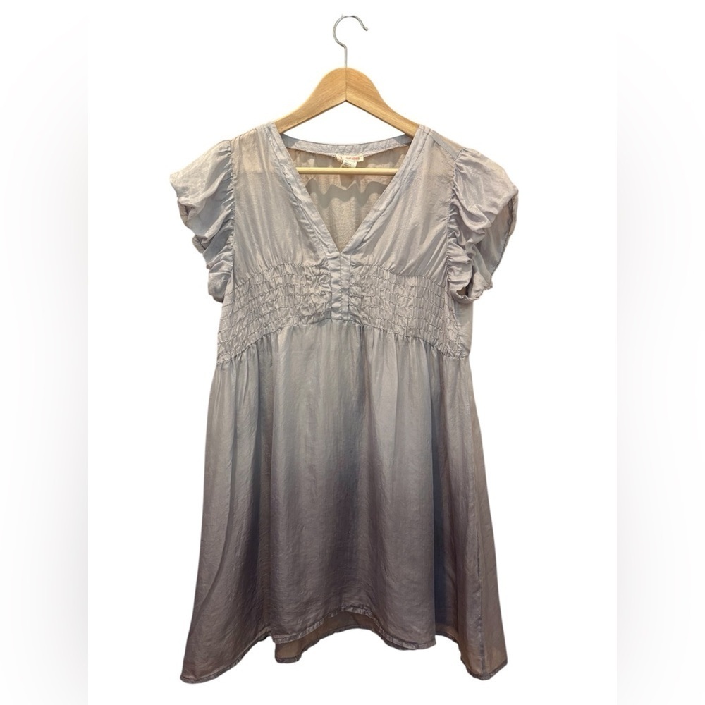 Lucca Babydoll Top 100% Silk Fairycore Purple Ombré Size Medium